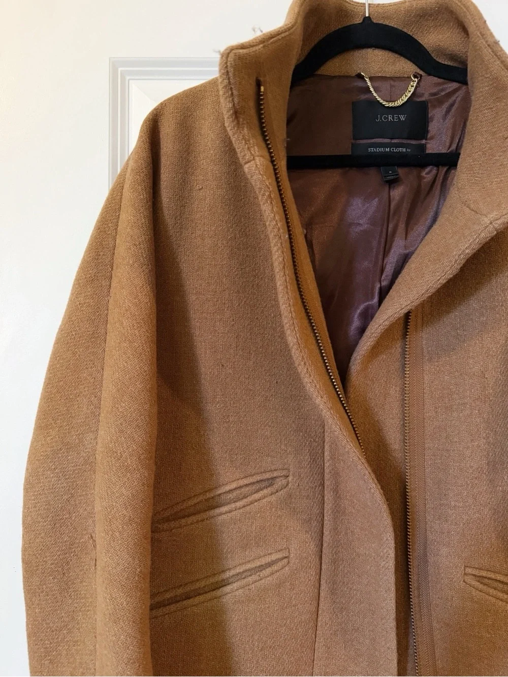 J.Crew Lodge Coat Italian Stadium-Cloth Wool - Size 6 - Picture 5 of 9